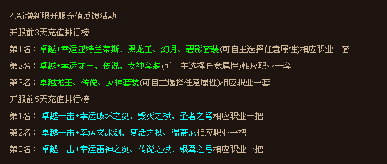 勇者归来充值活动