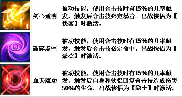 剑踪侠影侠客合击技能是什么 可以获得什么效