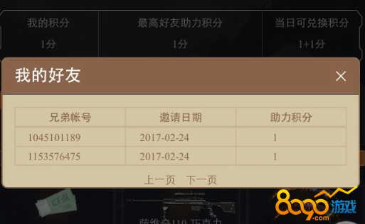 CF3月4日活动积分