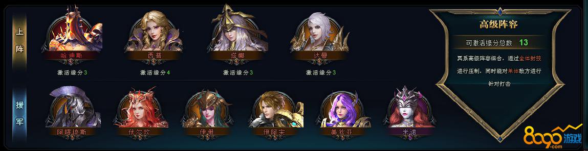 女神之光冥系高级阵容介绍